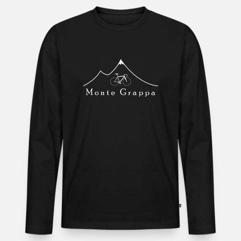 Monte Grappa - Männer Premium Bio Langarmshirt - Schwarz