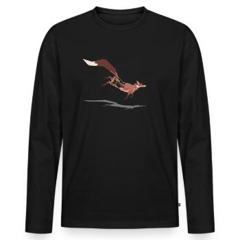 Fox and transience - Men's Premium Organic Long Sleeve Shirt - black - Front - Nico (187cm)