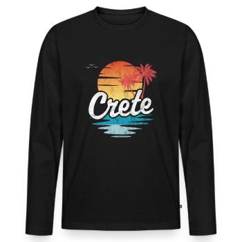 Crete - Men's Premium Organic Long Sleeve Shirt - black - Front - Nico (187cm)