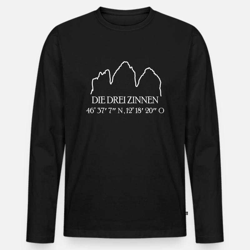 Die Drei Zinnen - Männer Premium Bio Langarmshirt - Schwarz