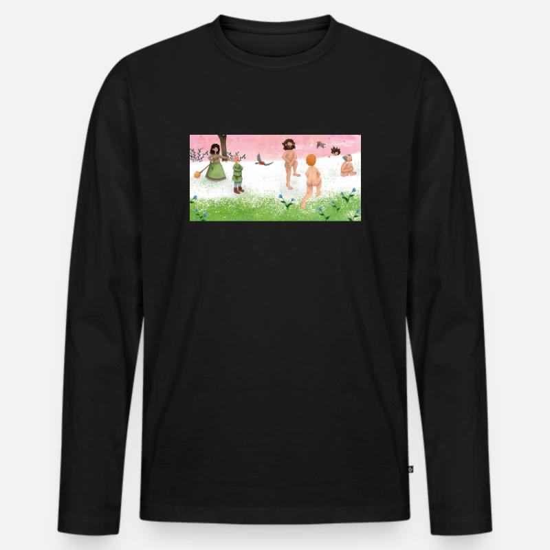 Die kleine Räubertochter - Männer Premium Bio Langarmshirt - Schwarz