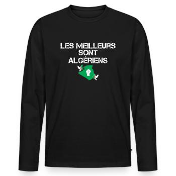 The best are Algerians - Men's Premium Organic Long Sleeve Shirt - black - Front - Nico (187cm)