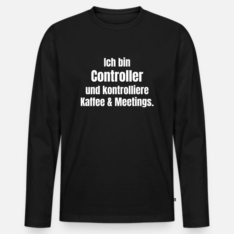 Ich bin Controller - Männer Premium Bio Langarmshirt - Schwarz