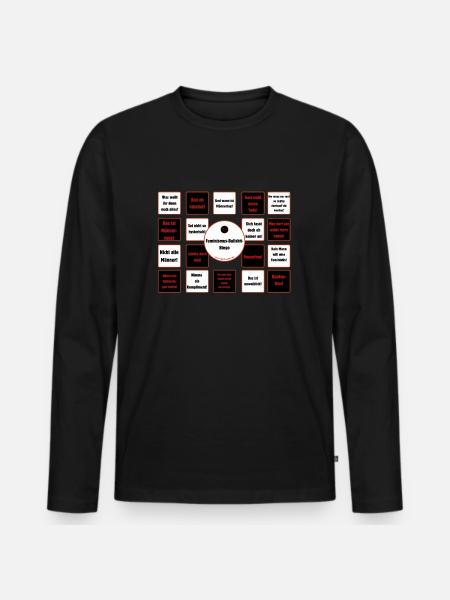 Feminismus-Bullshit-Bingo - Männer Premium Bio Langarmshirt - Schwarz
