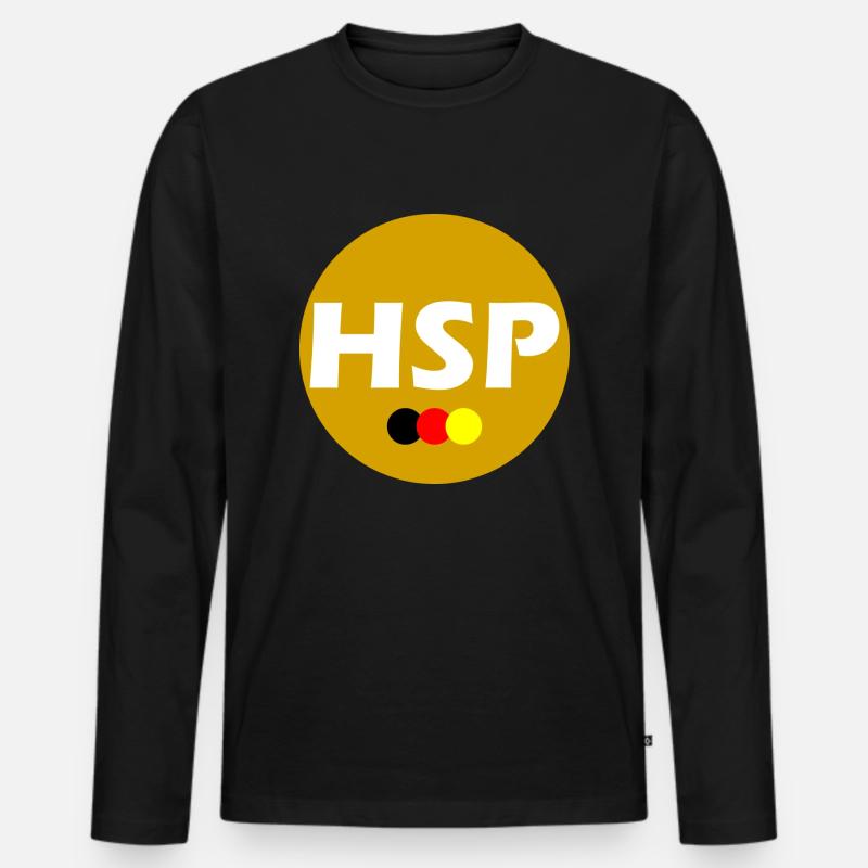 HSP - Männer Premium Bio Langarmshirt - Schwarz