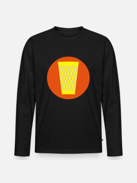 Apfelwein Glas _Geripptes - Männer Premium Bio Langarmshirt - Schwarz