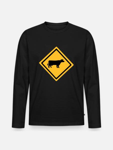 Cattle Anmelden - Männer Premium Bio Langarmshirt - Schwarz