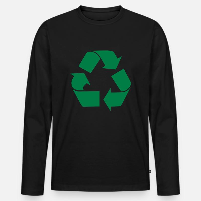 Recycle - Männer Premium Bio Langarmshirt - Schwarz