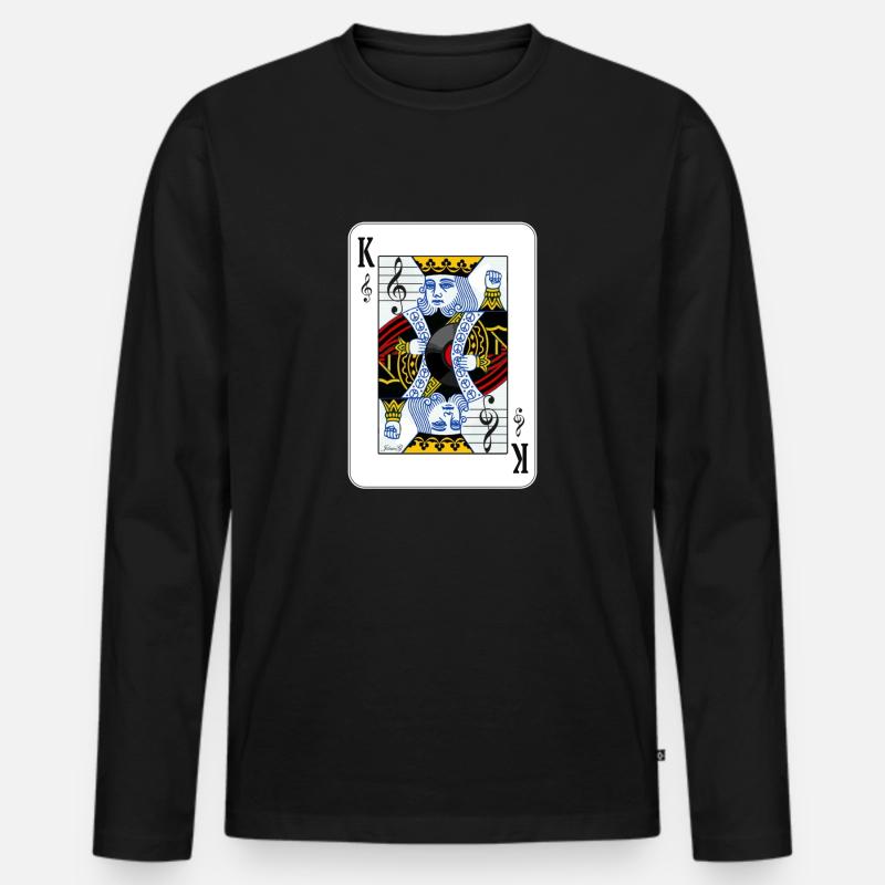KING OF MUSIC pullover - Männer Premium Bio Langarmshirt - Schwarz