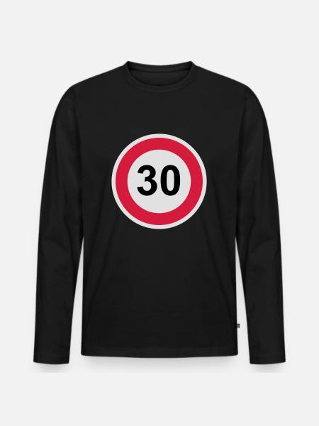 30 - Männer Premium Bio Langarmshirt - Schwarz