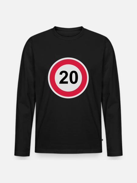 20 - Männer Premium Bio Langarmshirt - Schwarz