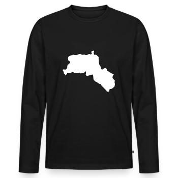 Kurdistan - Männer Premium Bio Langarmshirt - Schwarz - Vorne - Nico (187cm)
