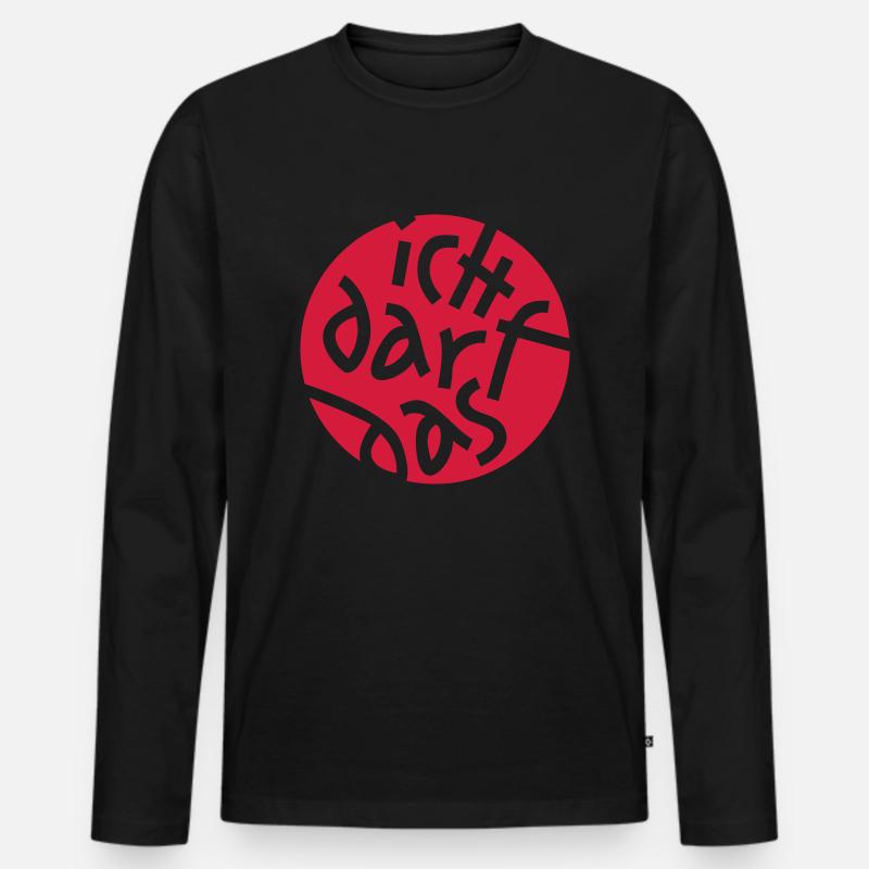ICH DARF DAS - Männer Premium Bio Langarmshirt - Schwarz