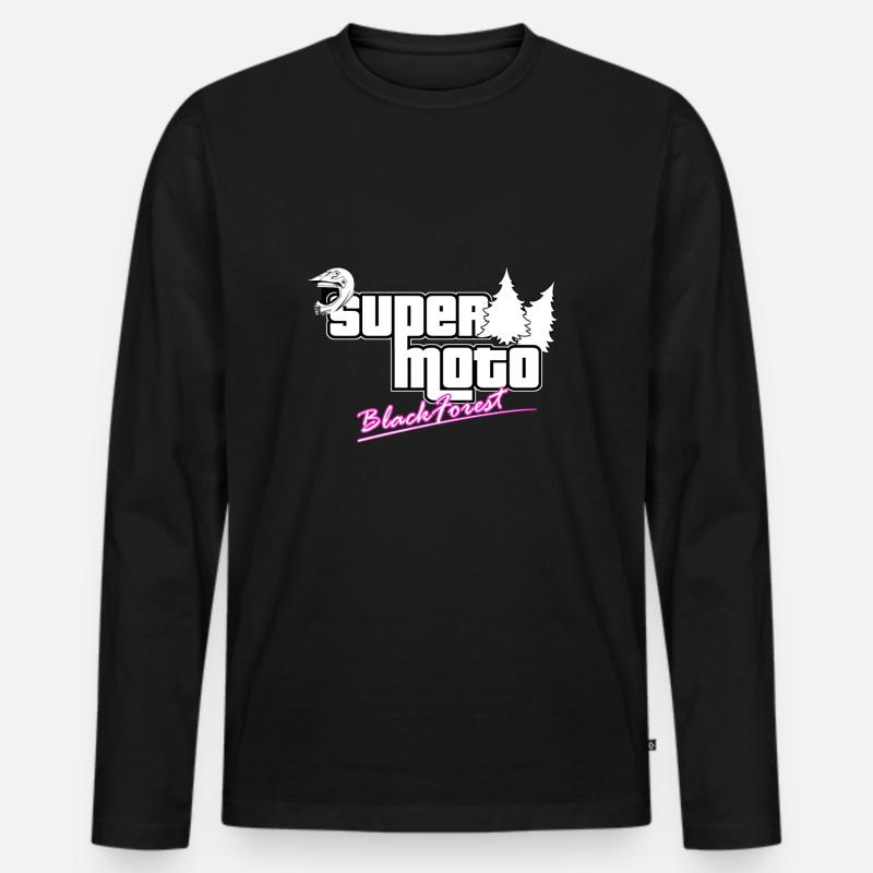 SuperMoto BlackForest - Männer Premium Bio Langarmshirt - Schwarz