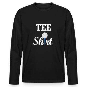 Tee Shirt Golf - Männer Premium Bio Langarmshirt - Schwarz - Vorne - Nico (187cm)