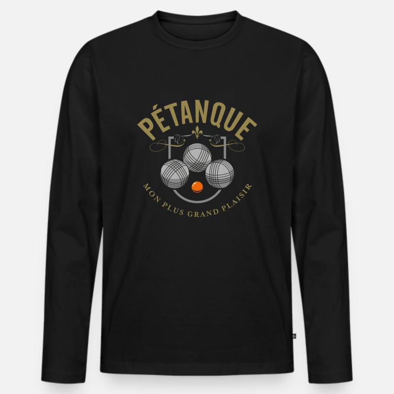 Pétanque - Männer Premium Bio Langarmshirt - Schwarz