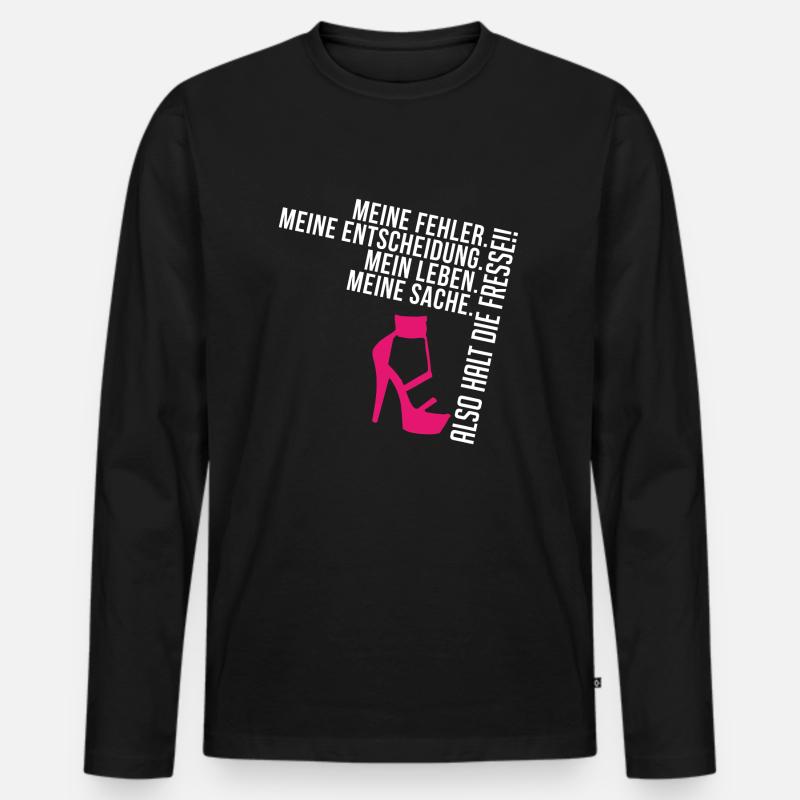 FRESSE HALTEN - Männer Premium Bio Langarmshirt - Schwarz