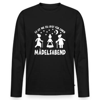 Mädelsabend weiss - Männer Premium Bio Langarmshirt - Schwarz - Vorne - Nico (187cm)