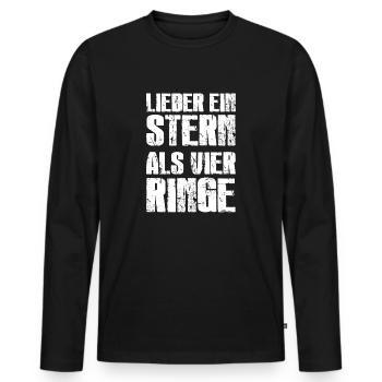 Lieber Stern als Ring - Männer Premium Bio Langarmshirt - Schwarz - Vorne - Nico (187cm)