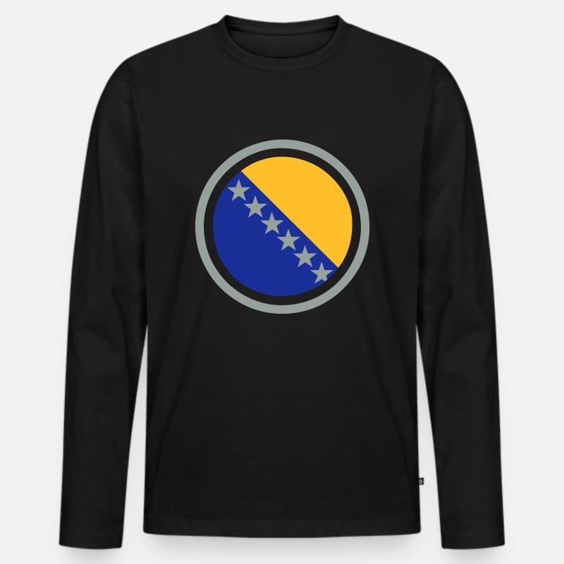 Bosnien Emblem - Männer Premium Bio Langarmshirt - Schwarz