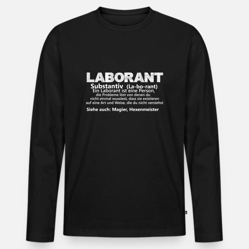 laborant substantiv - Männer Premium Bio Langarmshirt - Schwarz