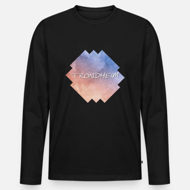 Trondheim - Männer Premium Bio Langarmshirt - Schwarz