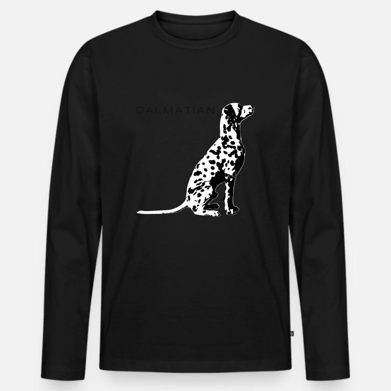 Dalmatiner - Männer Premium Bio Langarmshirt - Schwarz
