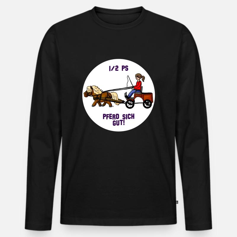 Pferd sich gut - Männer Premium Bio Langarmshirt - Schwarz