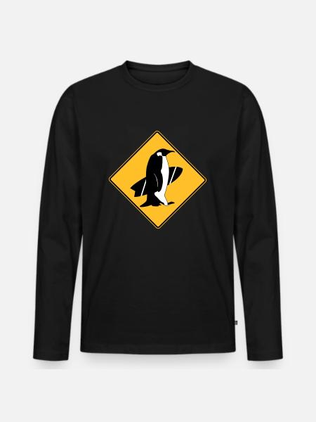 surfing_penguins - Men's Premium Organic Long Sleeve Shirt - black