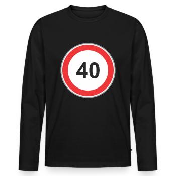 Road sign 40 - Men's Premium Organic Long Sleeve Shirt - black - Front - Nico (187cm)