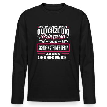 SCHORNSTEINFEGERIN - Prinzessin - Männer Premium Bio Langarmshirt - Schwarz - Vorne - Nico (187cm)