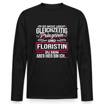 FLORISTIN - Prinzessin - Männer Premium Bio Langarmshirt - Schwarz - Vorne - Nico (187cm)
