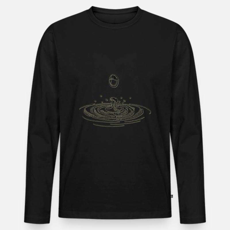 Ripple Kleidung - Männer Premium Bio Langarmshirt - Schwarz