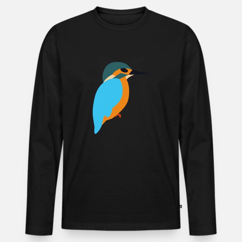 bunter Vogel - Männer Premium Bio Langarmshirt - Schwarz