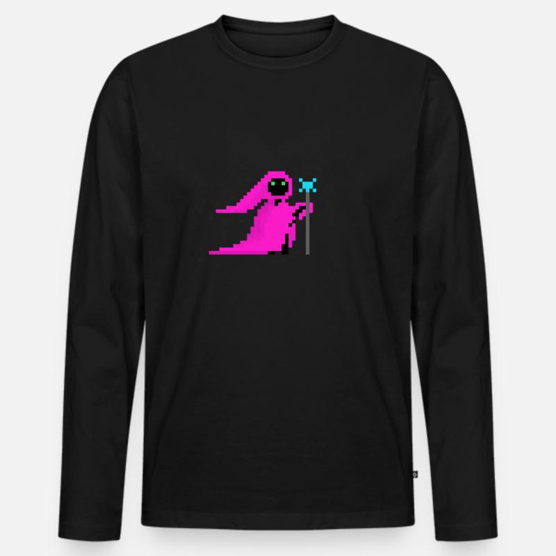 Magier rosa - Männer Premium Bio Langarmshirt - Schwarz