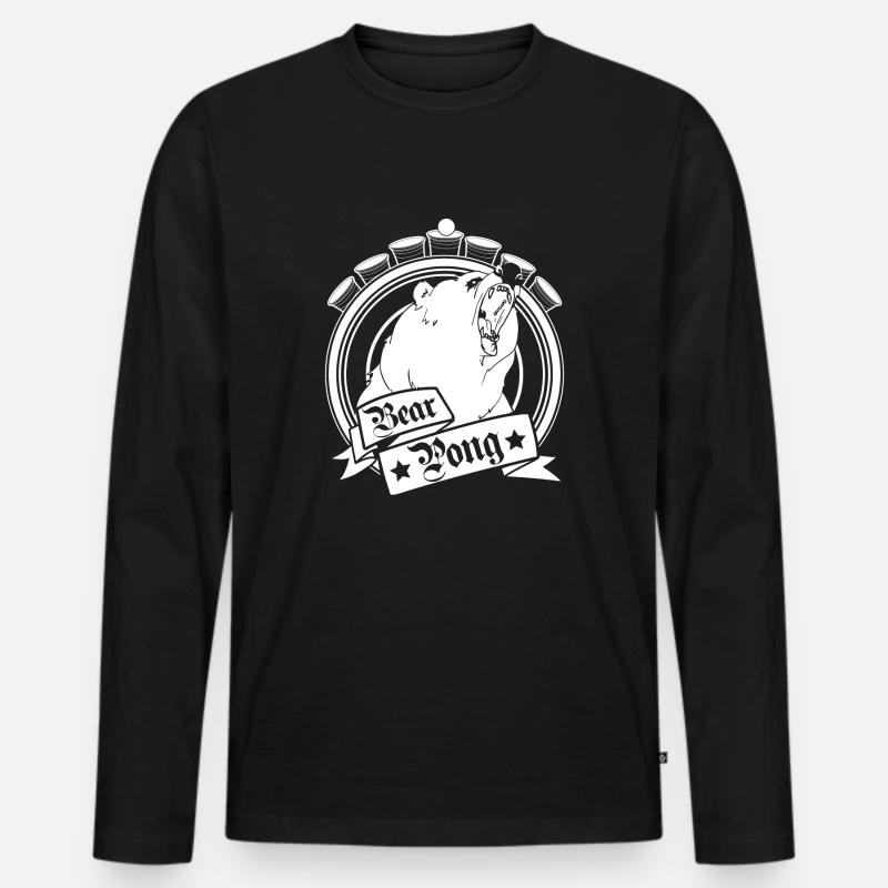 BearPong - Männer Premium Bio Langarmshirt - Schwarz