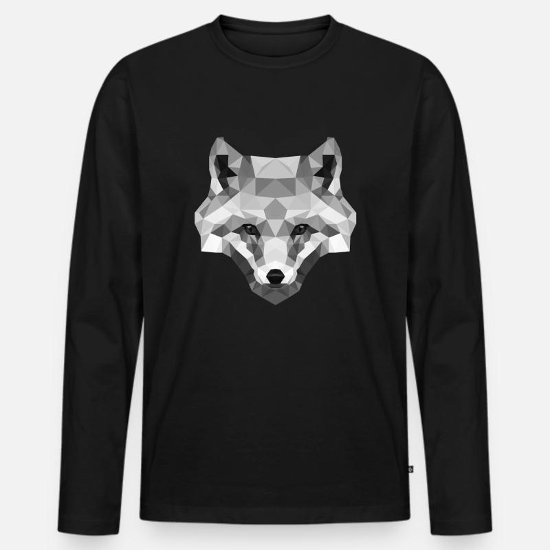 PolyFox - Männer Premium Bio Langarmshirt - Schwarz