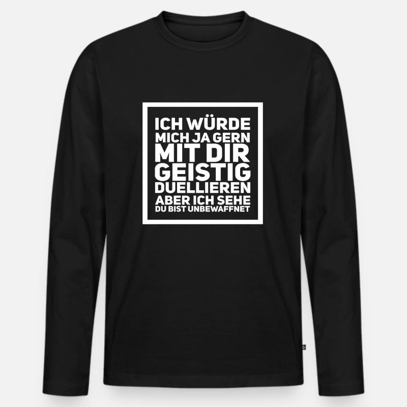 Lustiger Spruch - Männer Premium Bio Langarmshirt - Schwarz
