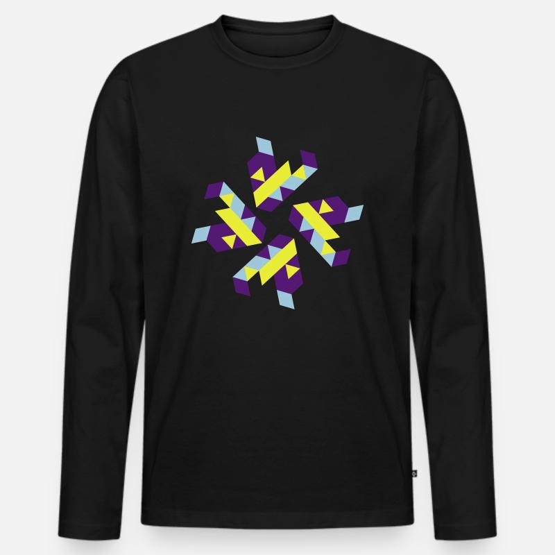 geometry - Männer Premium Bio Langarmshirt - Schwarz