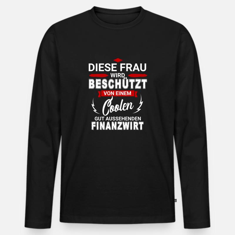 FINANZWIRT - Männer Premium Bio Langarmshirt - Schwarz