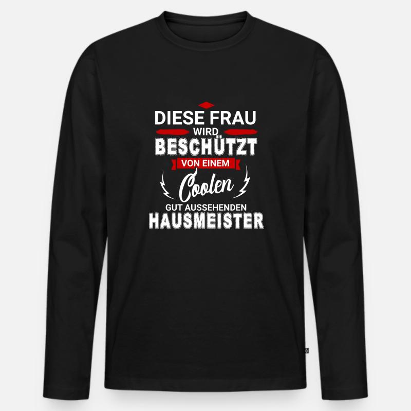 HAUSMEISTER - Männer Premium Bio Langarmshirt - Schwarz