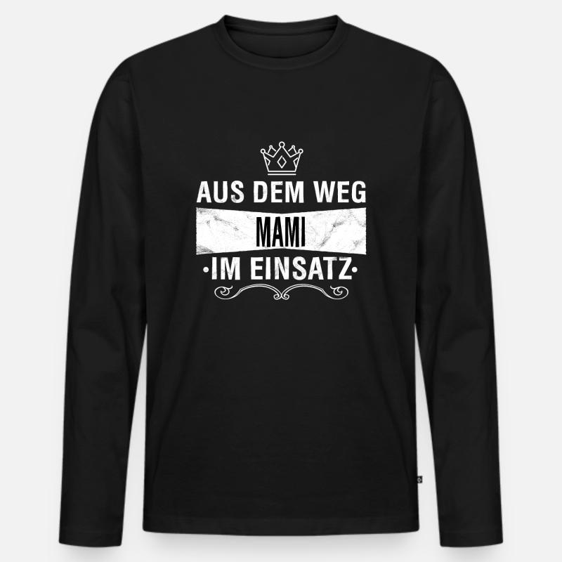 MAMI - Männer Premium Bio Langarmshirt - Schwarz