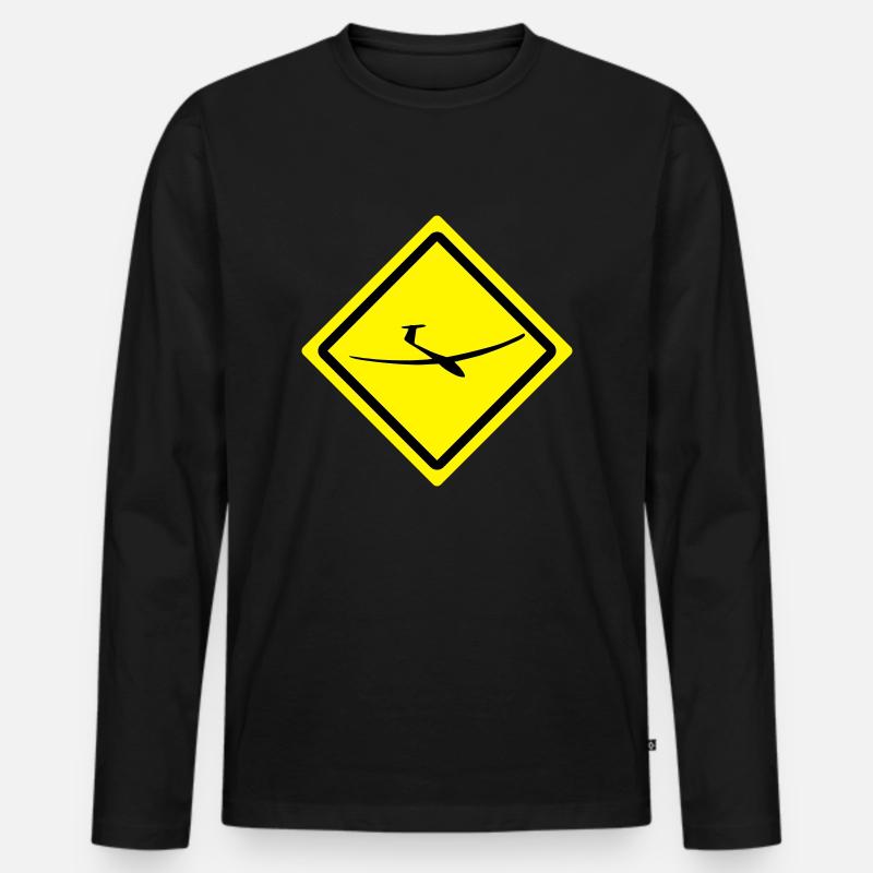 glider roadsign - Männer Premium Bio Langarmshirt - Schwarz