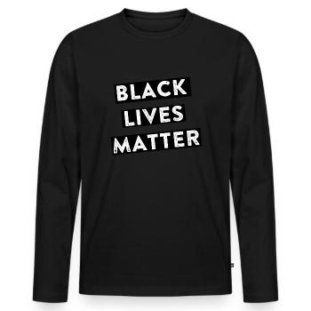 vie noire importance - T-shirt manches longues Premium bio Homme - noir - Devant - Nico (187cm)