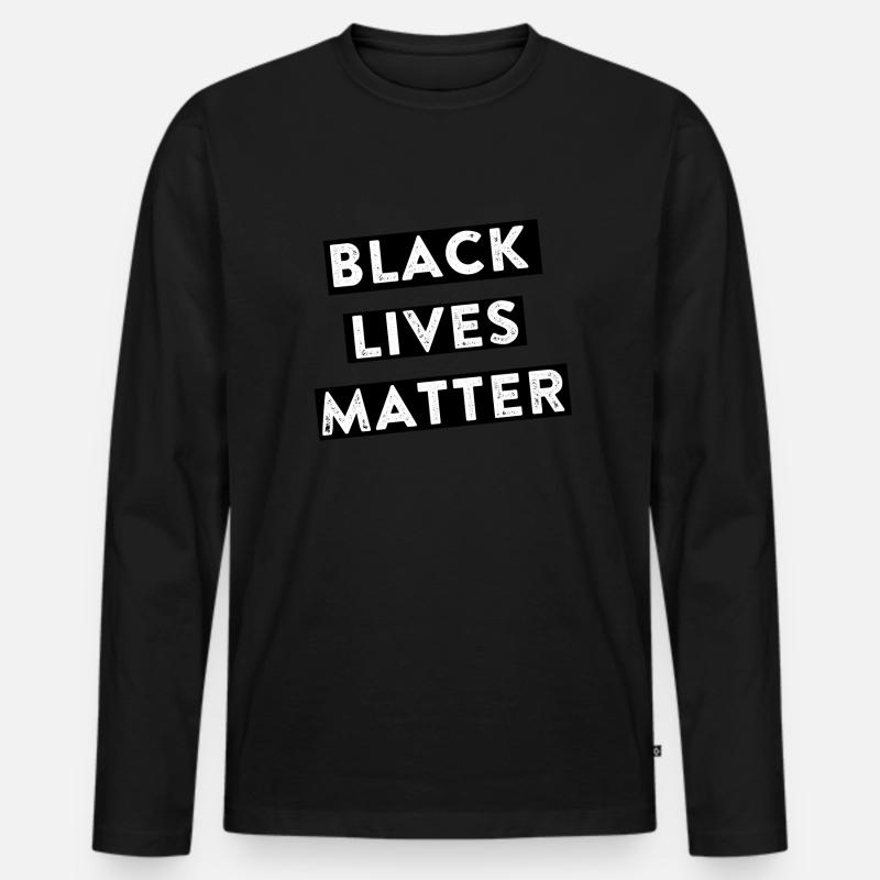 black lives matter - Männer Premium Bio Langarmshirt - Schwarz