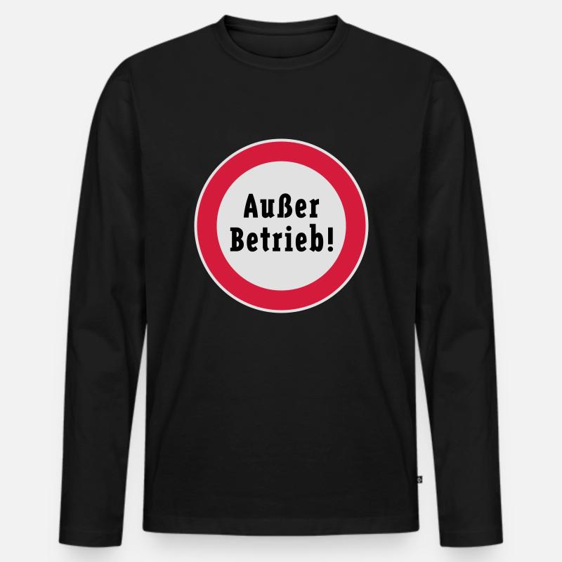 Außer Betrieb! (3C) - Männer Premium Bio Langarmshirt - Schwarz