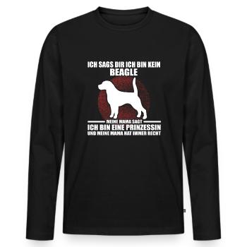 BEAGLE - Männer Premium Bio Langarmshirt - Schwarz - Vorne - Nico (187cm)