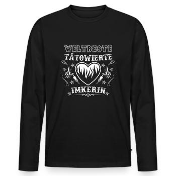 Weltbeste Tätowierte Imkerin - Männer Premium Bio Langarmshirt - Schwarz - Vorne - Nico (187cm)