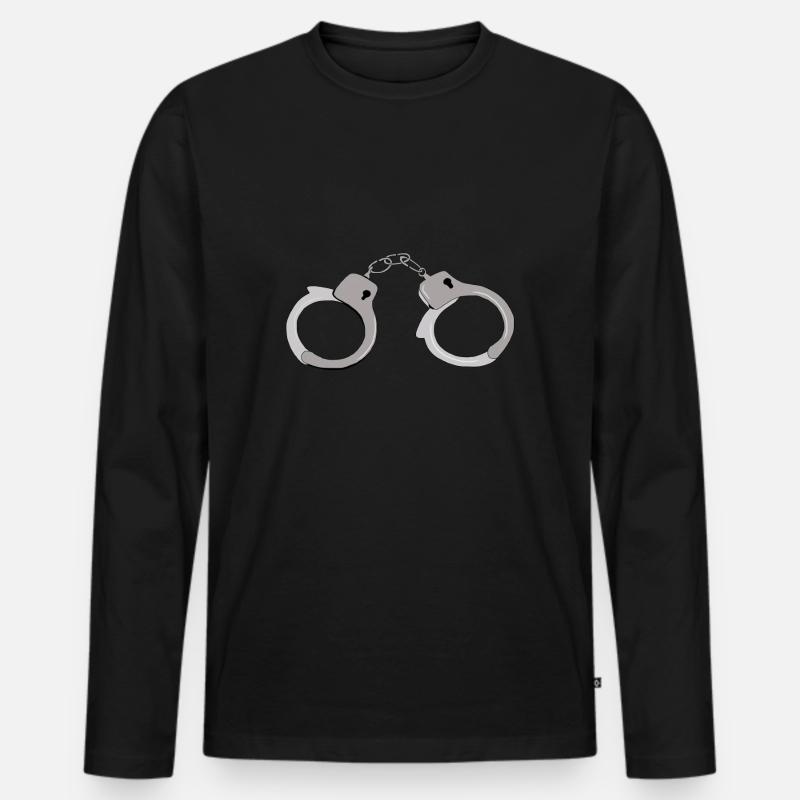 Handschellen - Männer Premium Bio Langarmshirt - Schwarz