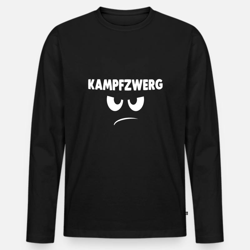 Kampfzwerg - Männer Premium Bio Langarmshirt - Schwarz